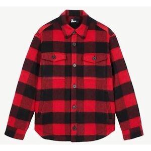 The Kooples | Wool Plaid Jacket | Red Black Quilted Lined Shirt Jacket | XL NWT